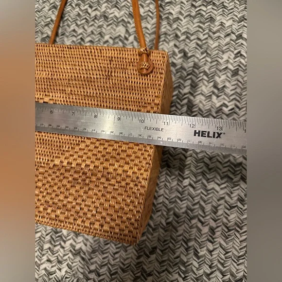 Handwoven Rattan Bali Ata Bag Purse Rectangular Basket Bag - Picture 14 of 17